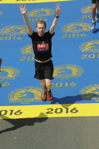 Steven crossing the finish line!